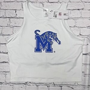 University of Memphis Tigers Crop Tank Top Womens XL White‎ NCAA  NEW